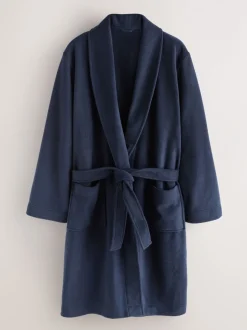 Kamerjassen En Badjassen|Next Donkerblauw - Ochtendjas van fleece
