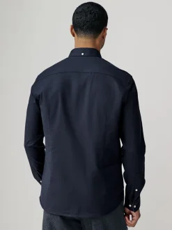 Formele Overhemden|Shirts|Next Donkerblauw - Oxford-stretchoverhemd met lange mouwen