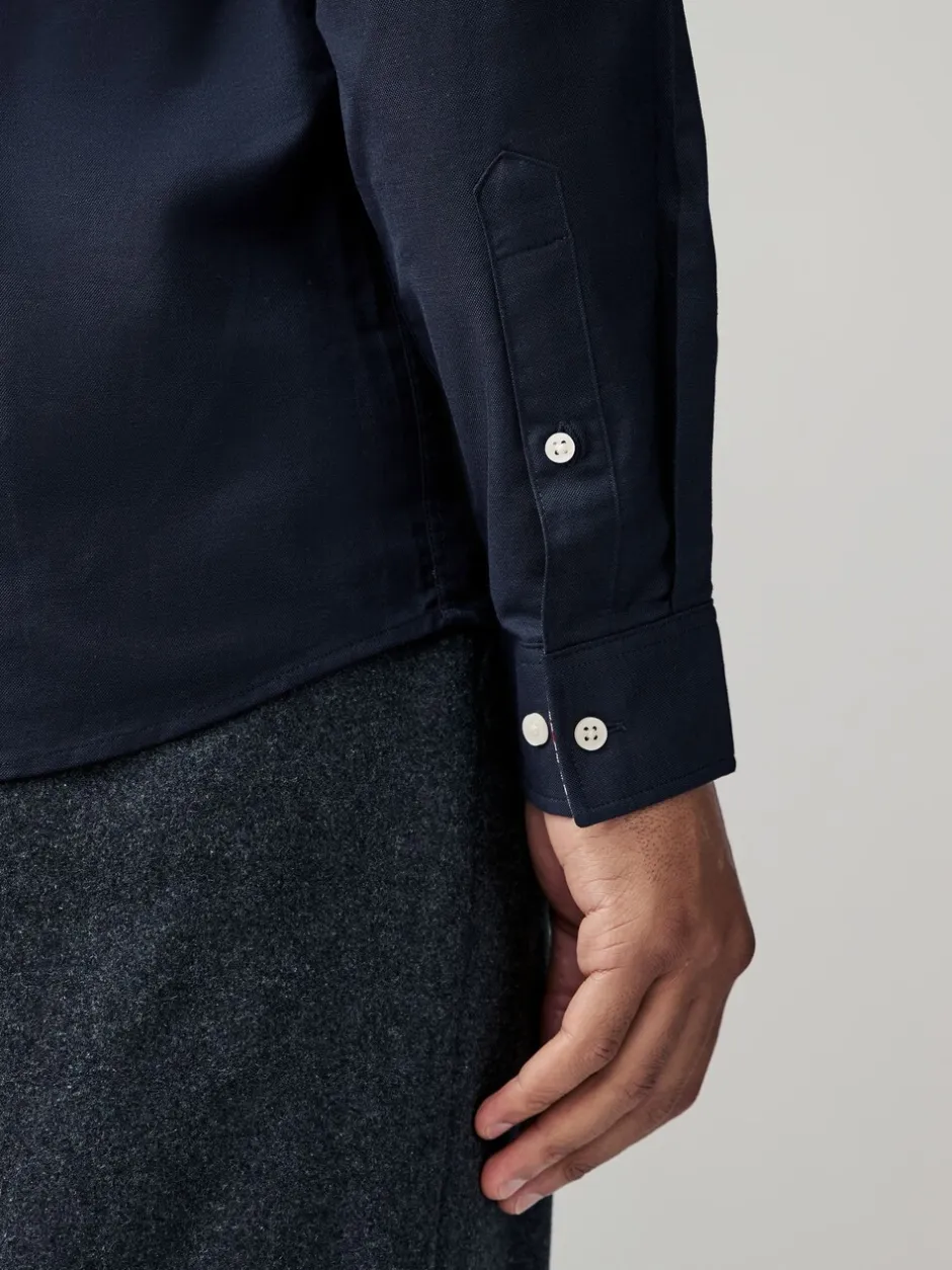 Formele Overhemden|Shirts|Next Donkerblauw - Oxford-stretchoverhemd met lange mouwen