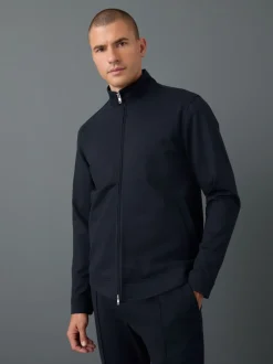 Blazers En Business-Jasjes*Next - Premium slimme opstaande kraag met rits en wol Donkerblauw