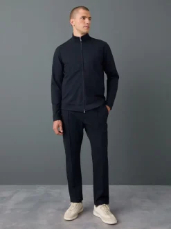Blazers En Business-Jasjes*Next - Premium slimme opstaande kraag met rits en wol Donkerblauw