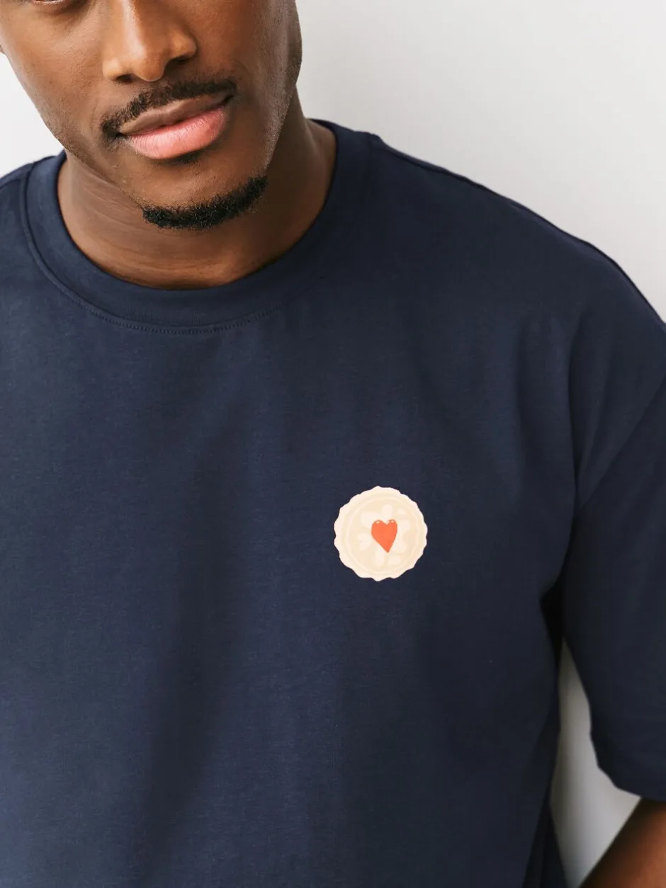 Pyjama's|Loungewear*Next Donkerblauw - Printed Short Sleeve Jersey Pyjamas Set