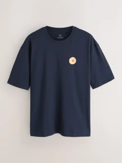 Pyjama's|Loungewear*Next Donkerblauw - Printed Short Sleeve Jersey Pyjamas Set