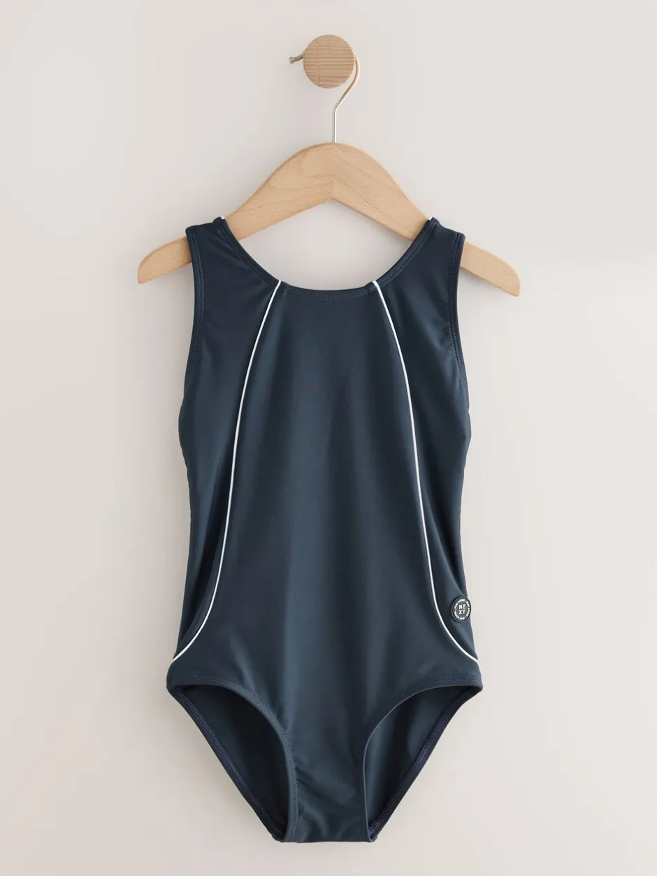 Badkleding*Next - Racerback Swimsuit (3-16yrs) Donkerblauw