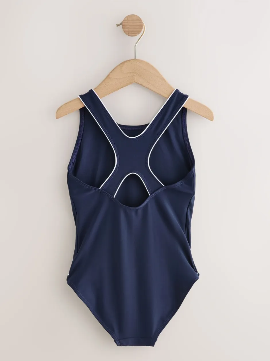 Badkleding*Next - Racerback Swimsuit (3-16yrs) Donkerblauw