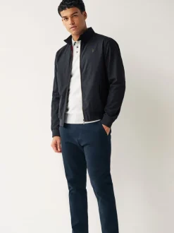 Jassen En Jacks|Next - Regenbestendig Harrington jack met geruite voering Donkerblauw