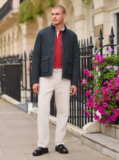 Jassen En Jacks|Next - Regenbestendig Harrington jack met borgvoering Donkerblauw