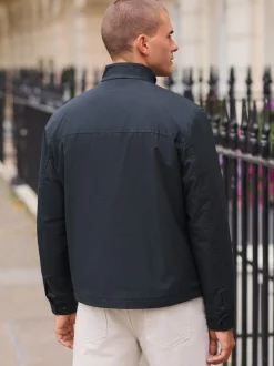 Jassen En Jacks|Next - Regenbestendig Harrington jack met borgvoering Donkerblauw