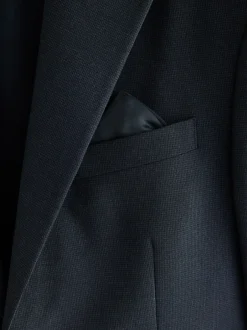 Blazers En Business-Jasjes|Pakken|Next - Regular fit Motionflex colbert met puppytooth-textuur Donkerblauw