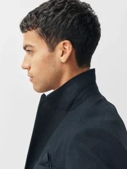 Blazers En Business-Jasjes|Pakken|Next - Regular fit Motionflex colbert met puppytooth-textuur Donkerblauw