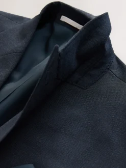 Blazers En Business-Jasjes|Pakken|Next - Regular fit Motionflex colbert met puppytooth-textuur Donkerblauw