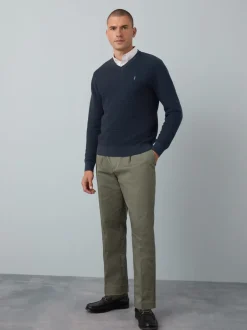 Gebreide Kleding|Next - Regular Fit getextureerde schijn-Oxford overhemdtrui Donkerblauw