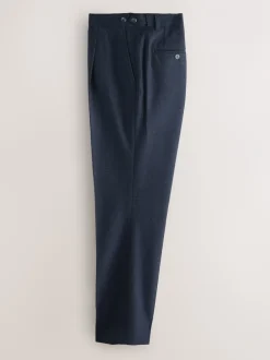 Formele Broek*Next - Regular Tapered Fit Smart Textured Soft Touch Trousers Donkerblauw