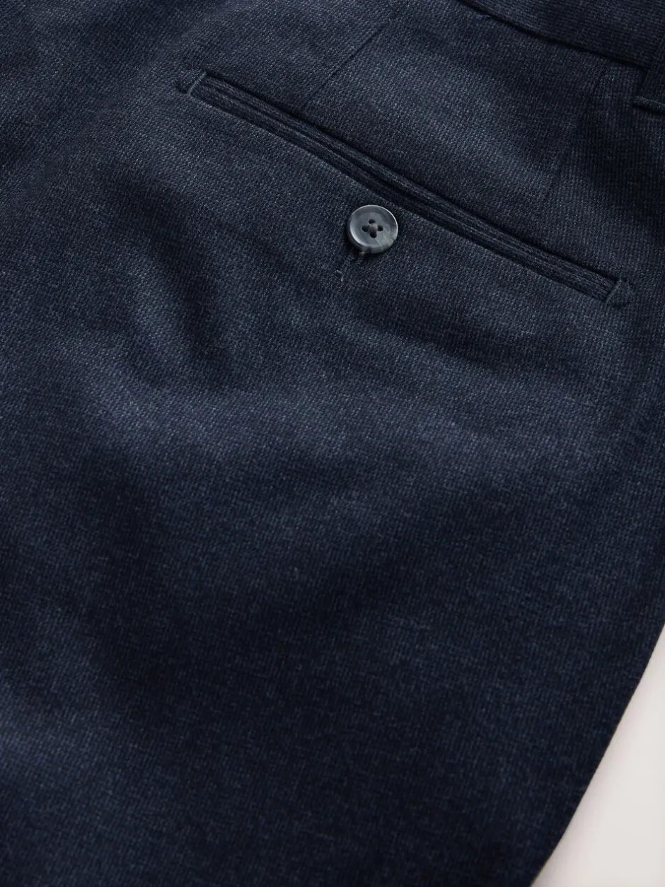 Formele Broek*Next - Regular Tapered Fit Smart Textured Soft Touch Trousers Donkerblauw