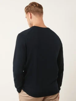Gebreide Kleding*Next - Regular-fit trui van puur katoen met ronde hals Donkerblauw