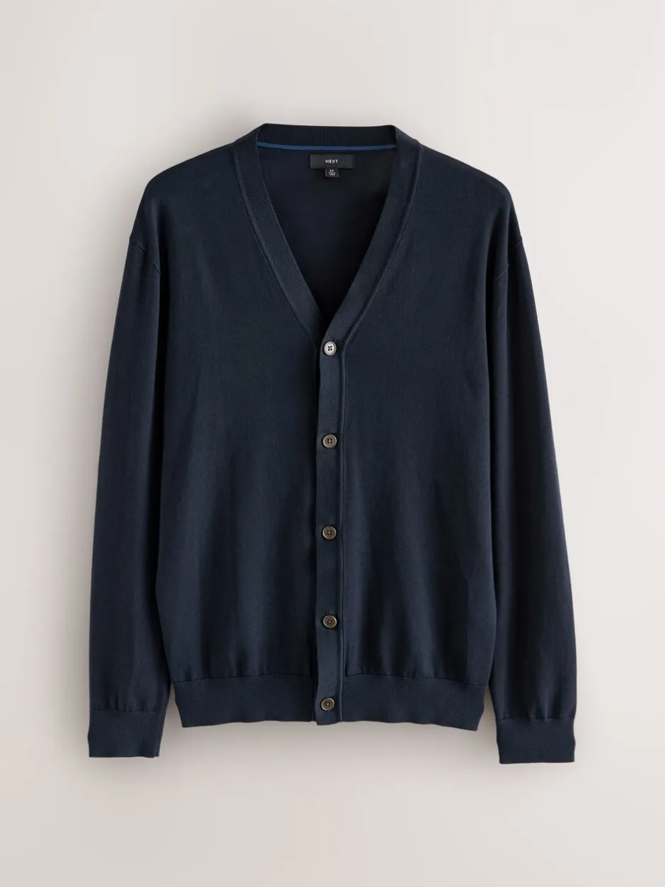 Gebreide Kleding|Next - Regular-fit vest met hoog katoengehalte Donkerblauw