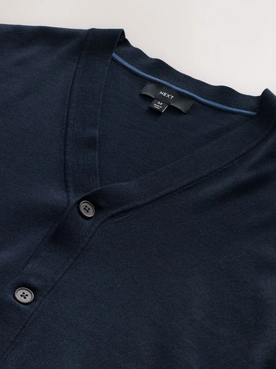 Gebreide Kleding|Next - Regular-fit vest met hoog katoengehalte Donkerblauw