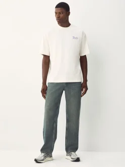 Jeans|Next - Relaxed fit - Vintage wash denim jeans Donkerblauw