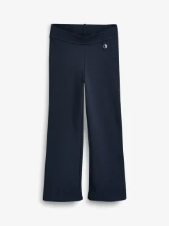 Schoolkleding|Next - Schoolbroek met hoog aandeel katoen, stretchy, bootcut en elastische tailleband (3 - 16 jr) Donkerblauw