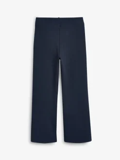 Schoolkleding|Next - Schoolbroek met hoog aandeel katoen, stretchy, bootcut en elastische tailleband (3 - 16 jr) Donkerblauw