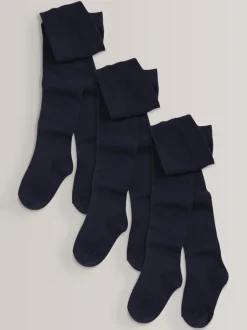 Sokken En Panty's|Sokken En Panty's*Next Donkerblauw - Set van 3 katoenrijke schoolmaillots