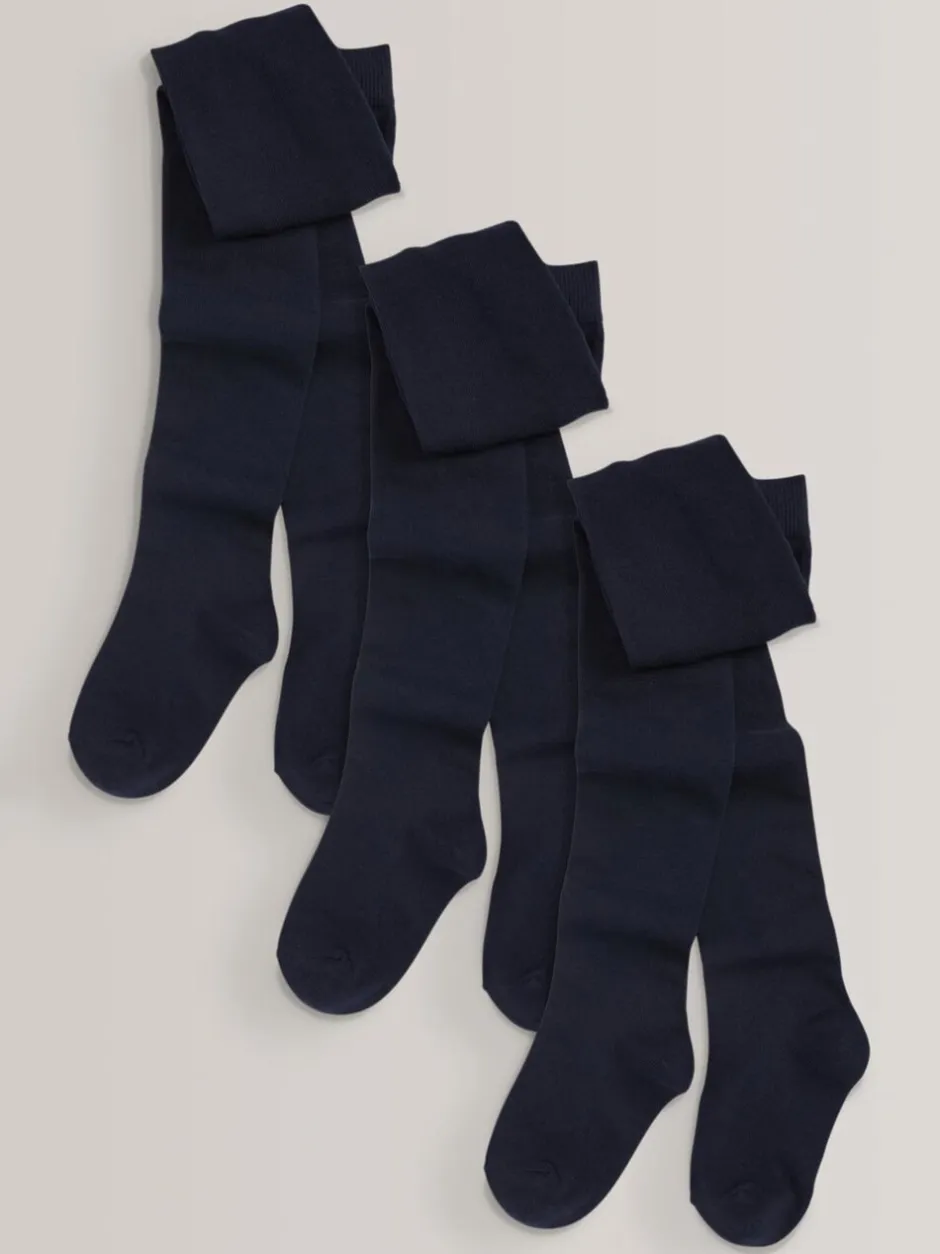 Sokken En Panty's|Sokken En Panty's*Next Donkerblauw - Set van 3 katoenrijke schoolmaillots