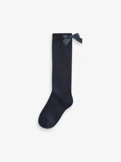 Sokken En Panty's|Next - Set van 2 paar kniehoge sokken met strik en hoog katoengehalte Donkerblauw