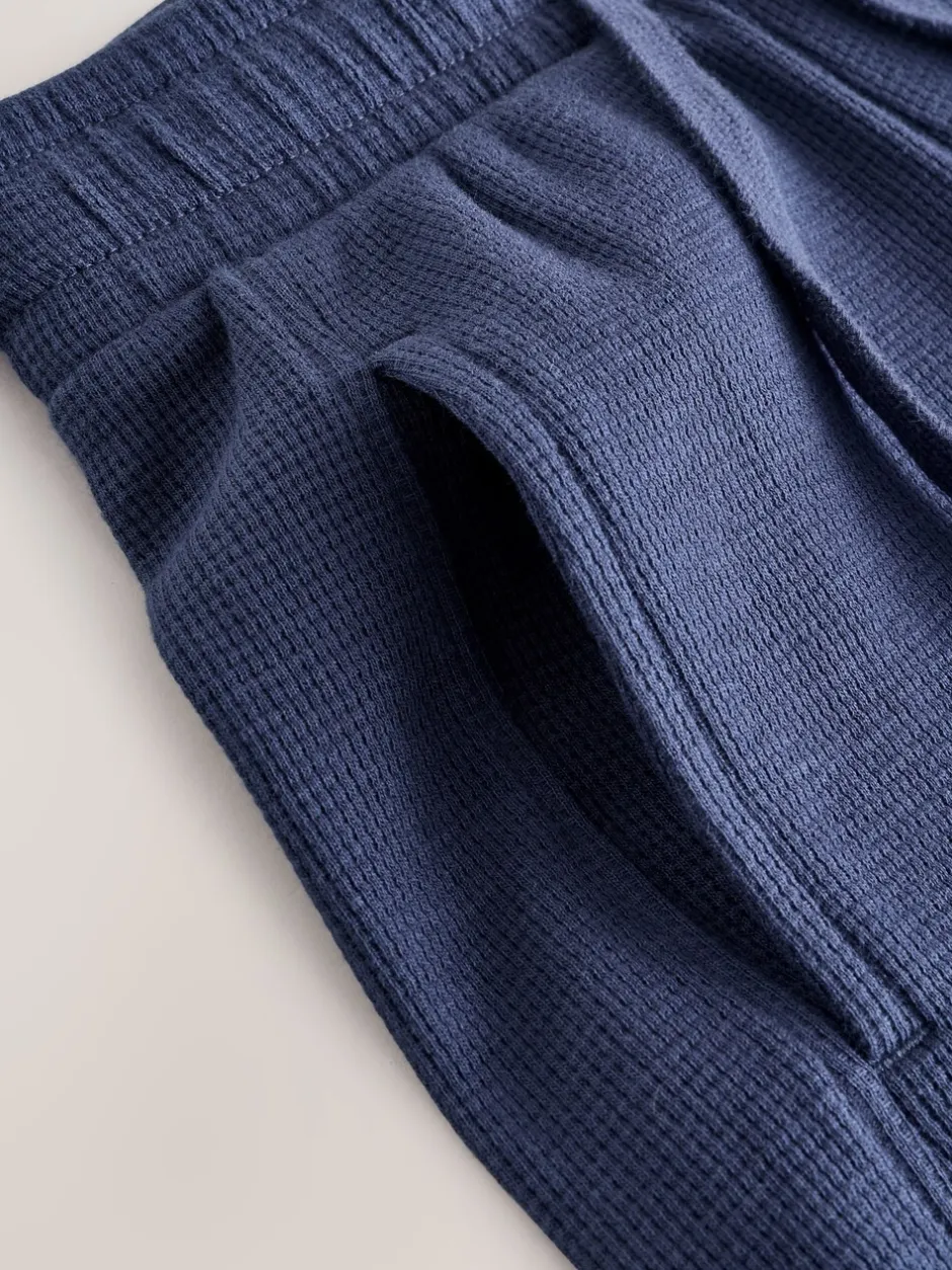 Shorts|Next - Set van T-shirt met textuur en korte mouwen en shorts (3 - 16 jr) Donkerblauw