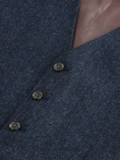 Vesten*Next - Signature Abraham Moon 100% British Wool Donegal Suit Waistcoat Donkerblauw