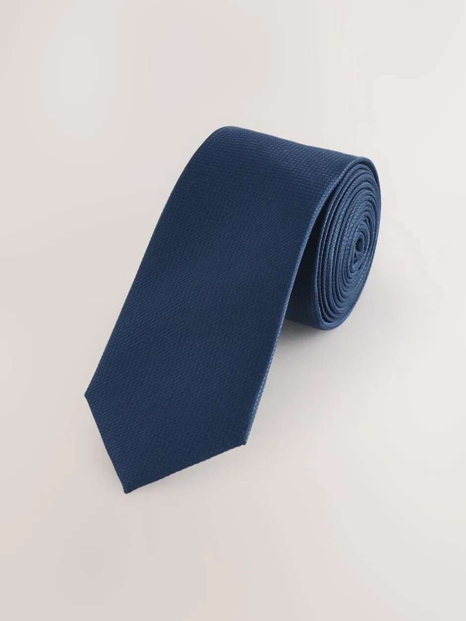 Stropdassen En Pochets*Next - Skinny - Stropdas met textuur Donkerblauw