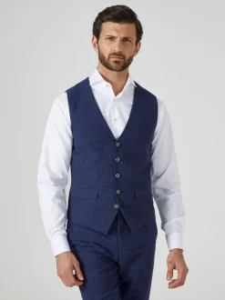 Vesten*Skopes Donkerblauw - Jude maatsnit getailleerd vest