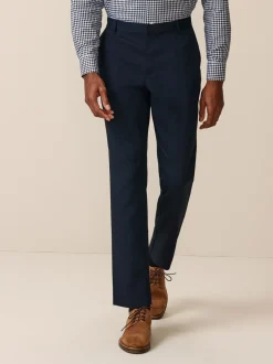 Formele Broek|Next - Slim Fit - 2 Modieuze broeken zonder bandplooi Donkerblauw