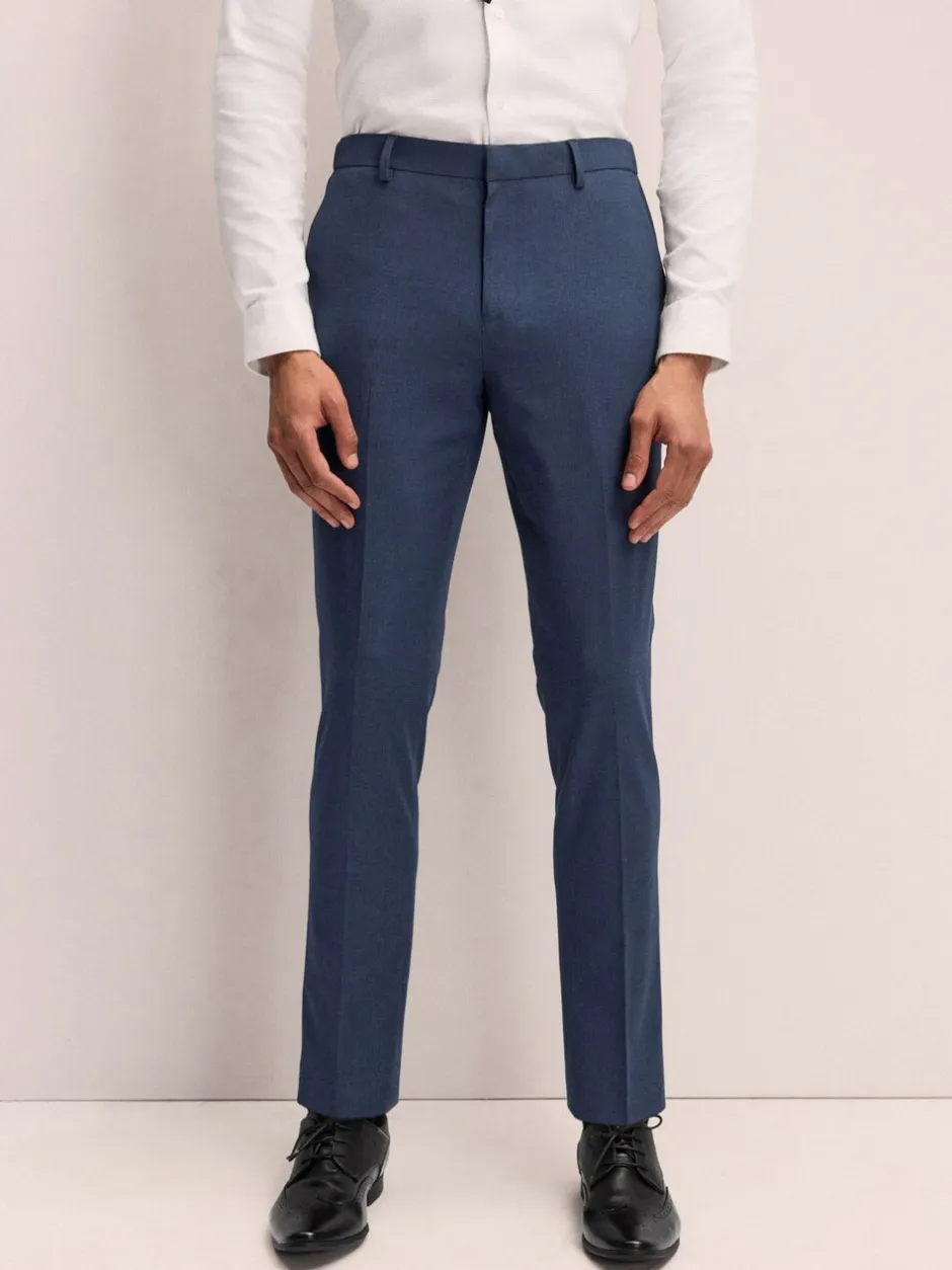 Broeken En Chino's|Next - Slim Fit - Elasticated Waist Motionflex Stretch Smart Trousers Donkerblauw