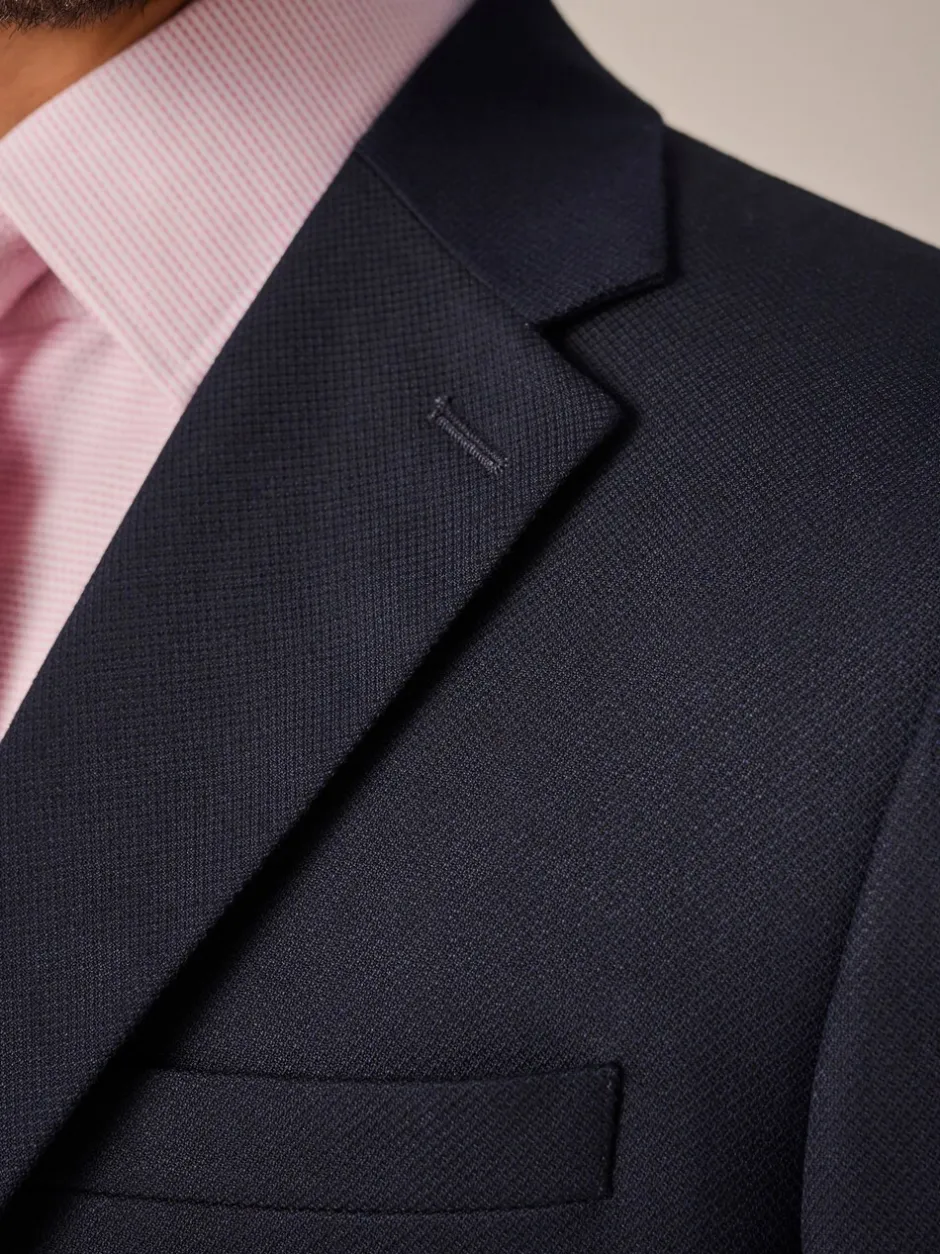 Blazers En Business-Jasjes|Pakken*Next Donkerblauw - Slim Fit - Kostuum met textuur: colbert