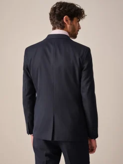 Blazers En Business-Jasjes|Pakken*Next Donkerblauw - Slim Fit - Kostuum met textuur: colbert