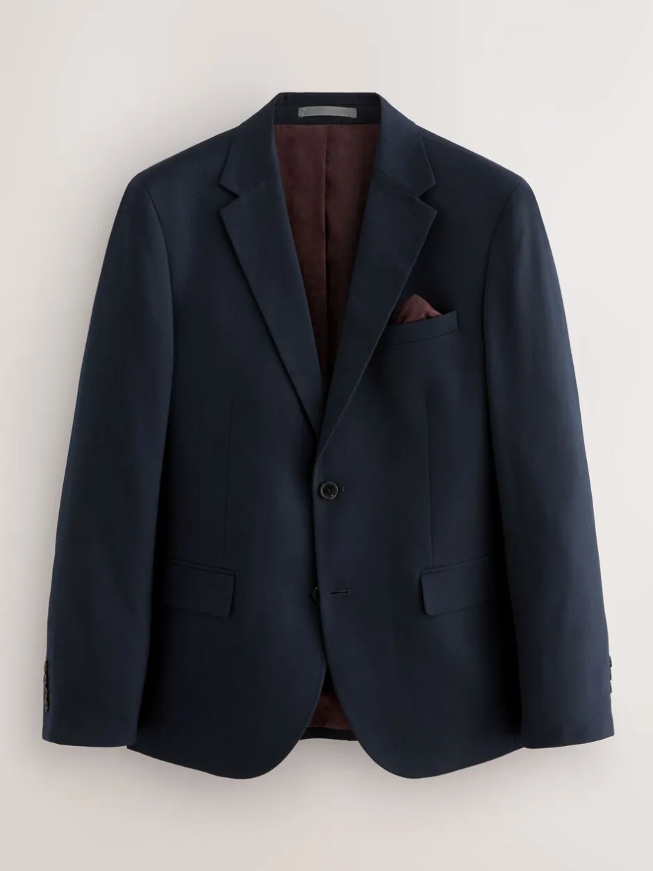 Blazers En Business-Jasjes|Pakken*Next Donkerblauw - Slim Fit - Kostuum met textuur: colbert