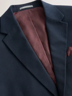 Blazers En Business-Jasjes|Pakken*Next Donkerblauw - Slim Fit - Kostuum met textuur: colbert