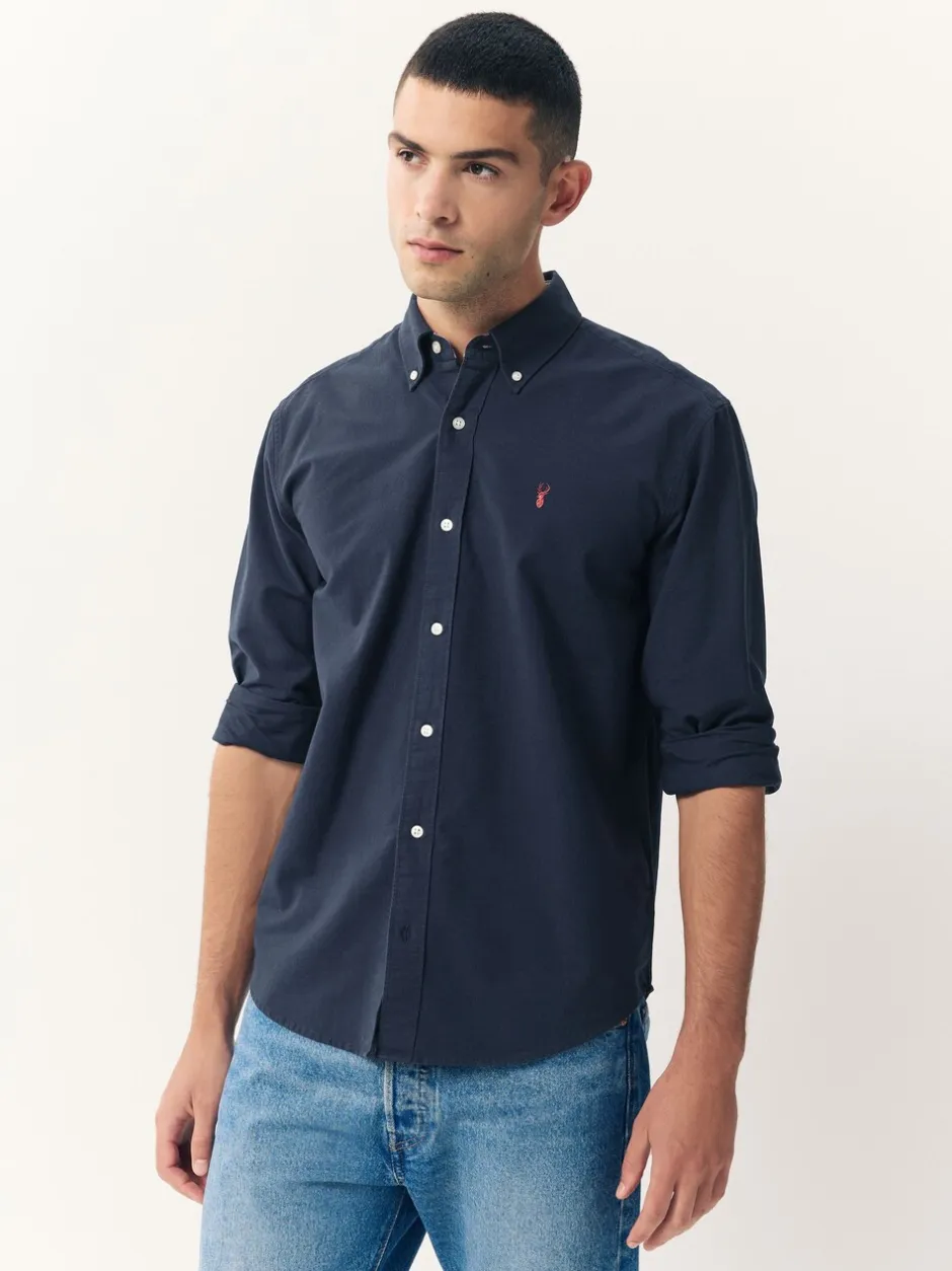 Shirts|Next Donkerblauw - Slim Fit - Oxford-hemd met lange mouwen
