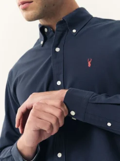 Shirts|Next Donkerblauw - Slim Fit - Oxford-hemd met lange mouwen