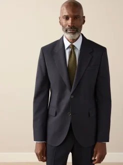 Pakken*Next - Slim Fit - Signature Nova Fides 100% Italian Wool Suit Jacket Donkerblauw