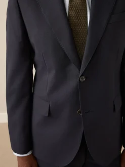 Pakken*Next - Slim Fit - Signature Nova Fides 100% Italian Wool Suit Jacket Donkerblauw