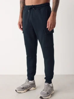 Joggingbroeken*Next - Slim Fit - Slim Fit Brushback Heavyweight Cargo Joggers Donkerblauw