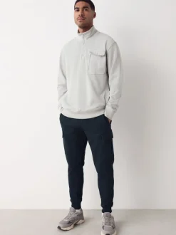 Joggingbroeken*Next - Slim Fit - Slim Fit Brushback Heavyweight Cargo Joggers Donkerblauw