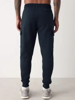Joggingbroeken*Next - Slim Fit - Slim Fit Brushback Heavyweight Cargo Joggers Donkerblauw