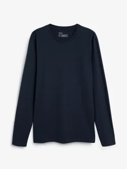 T-Shirts En Hemden|Next - Slim Fit - T-shirt met lange mouwen en ronde hals Donkerblauw