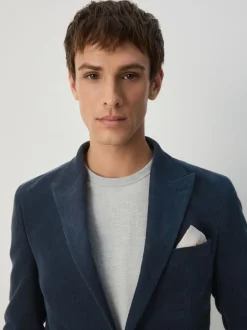 Pakken*Next - Slim-fit corduroy colbert Donkerblauw