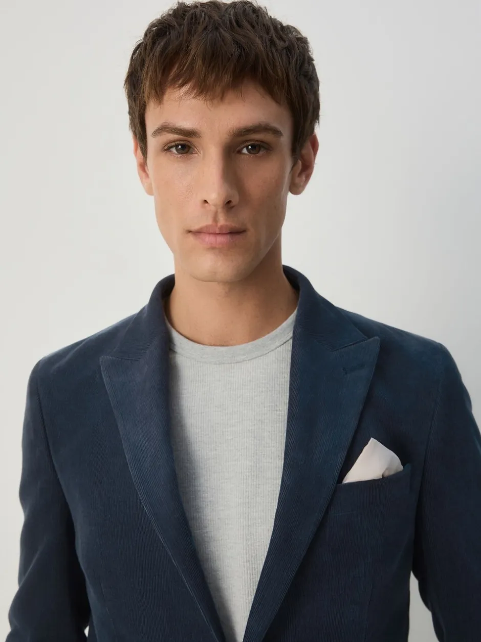 Pakken*Next - Slim-fit corduroy colbert Donkerblauw
