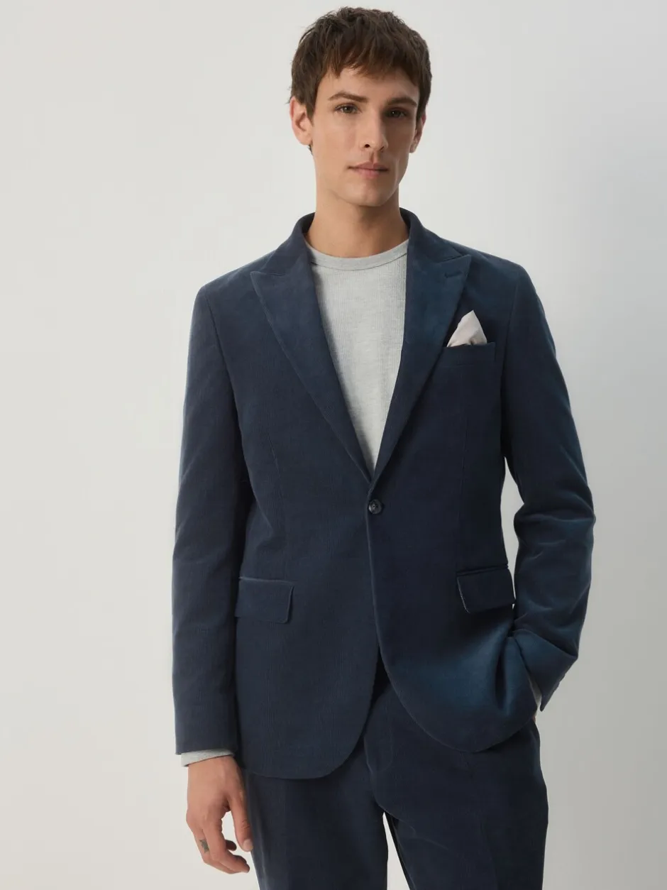 Pakken*Next - Slim-fit corduroy colbert Donkerblauw