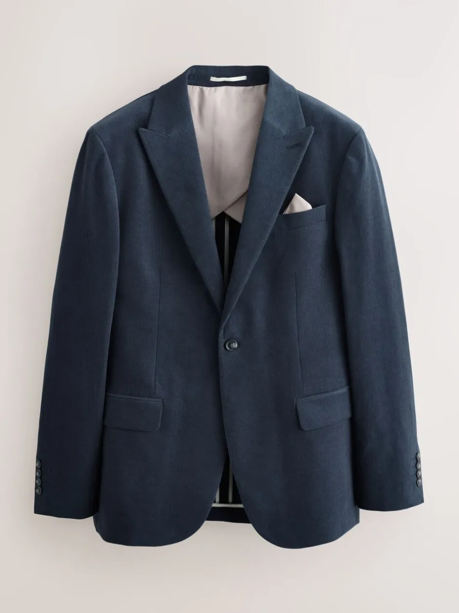 Pakken*Next - Slim-fit corduroy colbert Donkerblauw