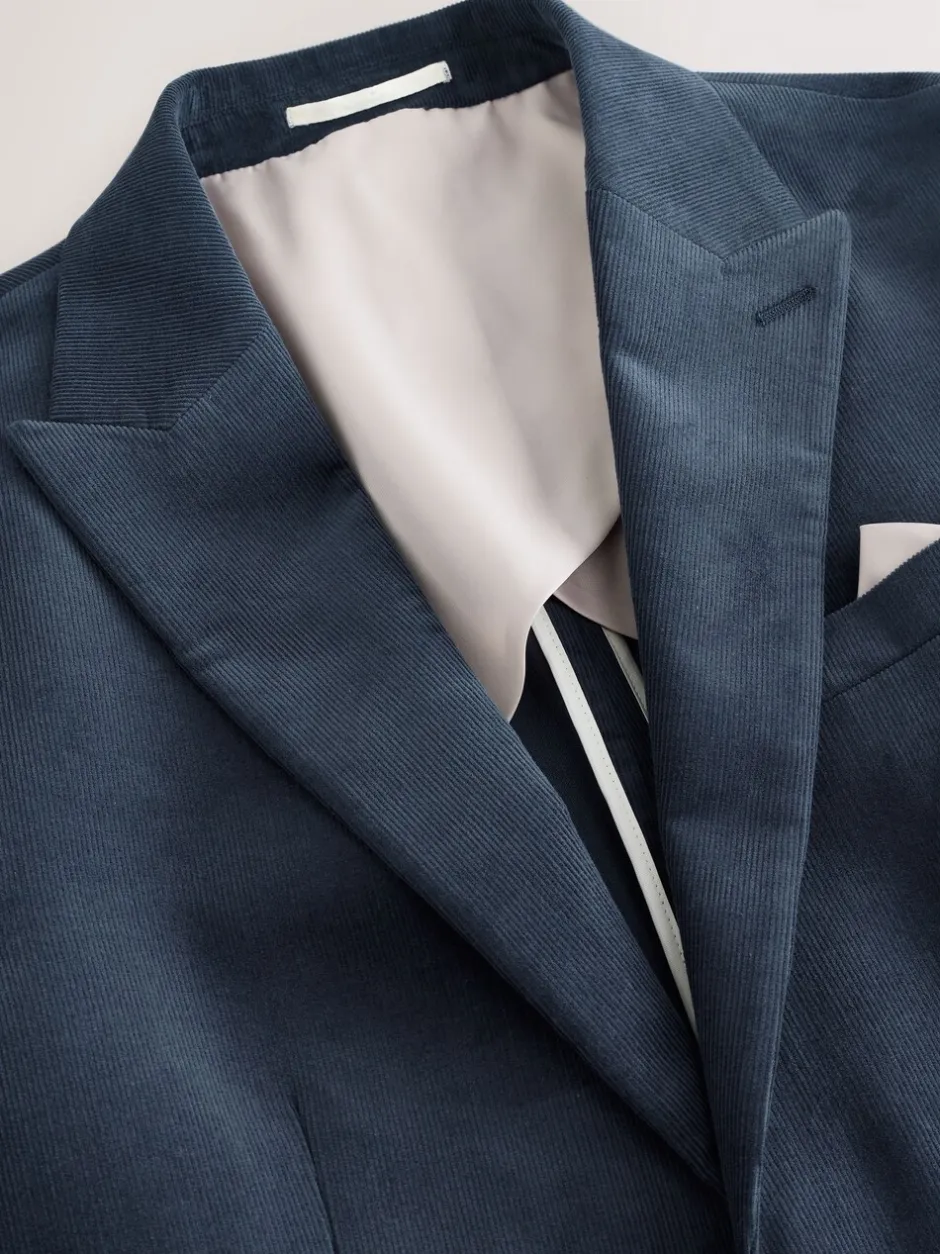 Pakken*Next - Slim-fit corduroy colbert Donkerblauw